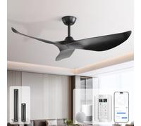 Sofucor 132 cm Smart Ventilatore da Soffitto con Alexa/App, Telecomando | DC, Timer, 6 Velocità, Silenzioso Ventilatore da Soffitto senza Luce, per Camera da Letto Soggiorno