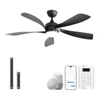 Sofucor Smart Ventilatore da Soffitto con Luce, Alexa/App, Telecomando | 132 cm, WiFi, Silenzioso, Timer, 6 Velocità, 3 Temperatura di Colore, Motore DC per Camera