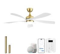 Sofucor Smart Ventilatore da Soffitto con Luce, Alexa/App, Telecomando | 132 cm, WiFi, Silenzioso, Timer, 6 Velocità, 3 Temperatura di Colore, Motore DC per Camera