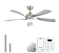 Sofucor Smart Ventilatore da Soffitto con Luce, Alexa/App, Telecomando | 132 cm, WiFi, Silenzioso, Timer, 6 Velocità, 3 Temperatura di Colore, Motore DC per Camera