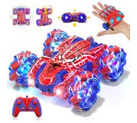 SOGAWEBB Spider Auto telecomandata con riconoscimento dei gesti a partire da 4 5 6 7 8 9 10 11 12 anni, auto RC a doppia faccia con illuminazione completa 2,4 GHz controllata a mano RC Stunt auto