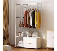 soges Appendiabiti in metallo con ripiani portaoggetti armadio e barra di sospensione, 100 x 40 x 180 cm, EU1-10JYBCCR02WW