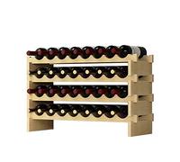 soges Scaffale per Vino in Legno da appoggio per Vino, scaffali per Esposizione, 32 Bottiglie per Vino, scaffale per Vino da Cucina per la casa,BY-WS4832M-1