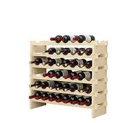 soges Scaffale per Vino in Legno da appoggio per Vino, scaffali per Esposizione, 48 Bottiglie per Vino, scaffale per Vino da Cucina per la casa