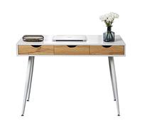 soges Scrivania con Cassette Scrivania Bianca Scrivania Computer Scrivania Moderna Workstation Desk con 3 Cassetti per Riporre i Documenti dei libri, 110 * 50 cm
