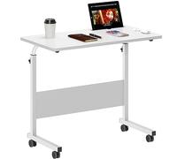 soges Tavolo per computer portatile con ruote, supporto per tablet, 80 x 40 cm, tavolino per computer portatile sul bordo del letto, divano
