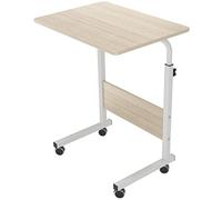 sogesfurniture 60 x 40 cm, tavolino da letto, divano per computer portatile, altezza regolabile, tavolino con 4 ruote bloccabili, acero bianco 05-60 MP-BH