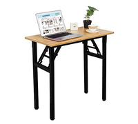 sogesfurniture, BHEU-AC5BB-8040 - Scrivania piccola pieghevole, 80 x 40 cm, per computer, ufficio, tavolo da pranzo, tavolo da lavoro, pieghevole, per la casa, l’ufficio, picknick, teak e nero