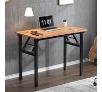 sogesfurniture, BHEU-AC5BB-8040 - Scrivania piccola pieghevole, 80 x 40 cm, per computer, ufficio, tavolo da pranzo, tavolo da lavoro, pieghevole, per la casa, l’ufficio, picknick, teak e nero