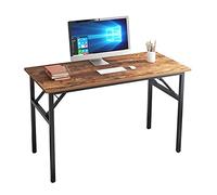 sogesfurniture BHEU-AC5FB-120 - Scrivania pieghevole per computer, ufficio, conferenze, per casa, ufficio, giardino, picnic, 120 x 60 cm, colore marrone e nero