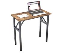 sogesfurniture, BHEU-AC5FB-8040 - Scrivania piccola pieghevole, 80 x 40 cm, per computer, ufficio, tavolo da pranzo, tavolo da lavoro, pieghevole, per la casa, l’ufficio, picknick, marrone e nero