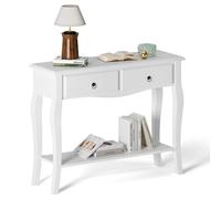 sogesfurniture BHEU-BSB-011 - Tavolino moderno con 2 cassetti in legno, per ingresso, corridoio, soggiorno, camera da letto, 100 x 33 x 78 cm,