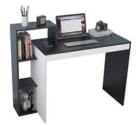 sogesfurniture BHEU-SZKST-BD-BW - Scrivania per computer portatile con ripiani, 110 x 40 x 91 cm, colore: Bianco e nero