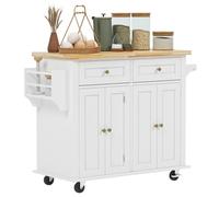 sogesfurniture Carrello da cucina con vassoio e 2 cassetti, 90 x 45 x 82,5 cm