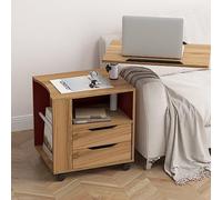 sogesfurniture Comodino in legno, comodino mobile per laptop, comodino con 2 cassetti per camera da letto, 50 x 40 x 46 cm, rovere BHEU-CT1-OK