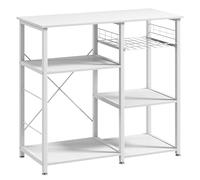 sogesfurniture Mensola da cucina per forno a microonde, stabile in metallo, salvaspazio, 90 x 40 x 83 cm, bianco
