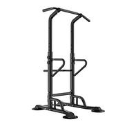 sogesfurniture, Power Tower Palestra Stazione Fitness Multifunzione per Trazioni Fitness e Addominali, Dip Stazione,con Impugnature Ergonomiche e Altezza Regolabile 190-230cm, BH-PSBB002, Nero