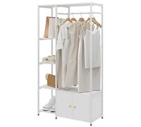 sogesfurniture Raccumi Moderni di Vestiti con Binario per Vestiti, Supporto per Il Guardaroba Indipendente con 4 Porte e 1 Porta per conservare i Vestiti, 100 * 40 * 180 cm,BHEU-JYB-JCR02WW