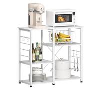sogesfurniture Scaffale da cucina con 3 + 3 ripiani, in metallo, stabile, salvaspazio, colore: bianco