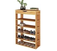 sogesfurniture Scarpiera a 5 Ripiani per 15-20 Paia di Scarpe, Portascarpe Salvaspazio Scarpiera da Ingresso Mensola in Legno Scarpiera Armadio, 75x24x94 cm, Teak BHEU-L24-TK