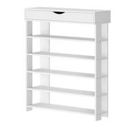 sogesfurniture Scarpiera in legno a 5 livelli, per 20 paia di scarpe, ideale per corridoio, corridoio, scale, 75 x 30 x 94 cm, bianco