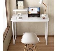 sogesfurniture Scrivania compatta per computer e computer portatile, in legno e metallo, 80 x 40 x 75 cm, colore bianco