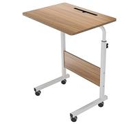 sogesfurniture Scrivania Mobile PC per Lavoro, Tavolino Laptop 60x40cm a Casa o Ufficio con 4 Ruote Mobili, Altezza Regolabile 71-90cm, Portatile Tavolo Laptop Notebook PC, Rovere Chiaro 05#3-60OK-BH