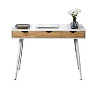 sogesfurniture Scrivania per computer Scrivania da studio con 3 cassetti PC Laptop Table Toilette Home Office White Table, 110x50x78, BHEU-GCBG1016