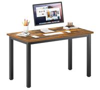 sogesfurniture Scrivania per computer, tavolo da ufficio, tavolo da studio, tavolo da pranzo, sala da lavoro per camera da letto, soggiorno e casa, 100 x 60 x 75 cm, marrone e nero
