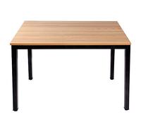 sogesfurniture Scrivanie 100x60cm Tavolo per Computer Ufficio Postazioni di Lavoro Scrivania PC Tavolo da Pranzo Moderno in Acciaio Legno, Teak & Nero AC3TB-100-SF