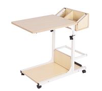 sogesfurniture Tavolino a Forma di C Regolabile in Altezza con Ruote per Piccoli Spazi, Mobile per Divano e Soggiorno, BHCA-103#2-MP