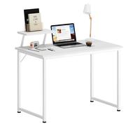 sogesfurniture Tavolo per computer, 100 x 60 cm, scrivania da lavoro, scrivania da ufficio, PC portatile, tavolo da pranzo, per casa, ufficio, camera da letto, facile da montare, bianco