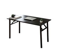 sogesfurniture Tavolo Pieghevole 100x60cm Scrivanie Computer Scrivanie Studio Ufficio Postazioni di Lavoro Tavolo Scrivania PC Moderno in Acciaio Legno, Nero AC5B-100-SF