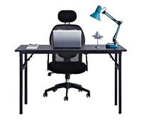 sogesfurniture Tavolo Pieghevole 120x60cm Scrivanie Computer Scrivanie Studio Ufficio Postazioni di Lavoro Tavolo Scrivania PC Moderno in Acciaio Legno, Nero AC5B-120-SF