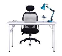 sogesfurniture Tavolo Pieghevole 120x60cm Scrivanie Computer Scrivanie Studio Ufficio Postazioni di Lavoro Tavolo Scrivania PC Moderno in Acciaio Legno, Bianco AC5W-120-SF
