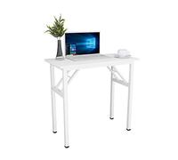 sogesfurniture Tavolo Pieghevole Scrivania compatta per Computer Scrivanie PC Tavolo da Pranzo per casa e Ufficio, Studio e Scrittura, BHEU-AC5-8040 (Bianco)