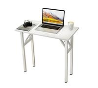 sogesfurniture Tavolo pieghevole, Scrivania da studio per ufficio, Tavolo da pranzo per workstation, Nessuna installazione necessaria, 80x40x75cm, Bianco BHEU-LP-AC5WW-8040