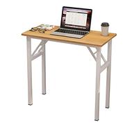 sogesfurniture Tavolo pieghevole, Scrivania da studio per ufficio, Tavolo da pranzo per workstation, Nessuna installazione necessaria, 80x40x75cm, Teak&Bianco BHEU-LP-AC5YW-8040