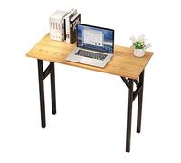 sogesfurniture Tavolo pieghevole, Scrivania da studio per ufficio, Tavolo da pranzo per workstation, Nessuna installazione necessaria, 80x40x75cm, Teak&Nero BHEU-LP-AC5YB-8040
