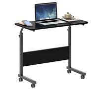 SogesHome 80 * 40 cm Tavolino mobile Comodino Scrivania del computer Banco di stand Tavolo regolabile in altezza Tavolino per divano letto 05#1-80BK-SH