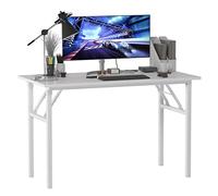 SogesHome AC5DW-120-SH - Tavolo pieghevole per computer, 120 x 60 x 75 cm, scrivania per ufficio, tavolo da pranzo o da conferenze, colore: bianco