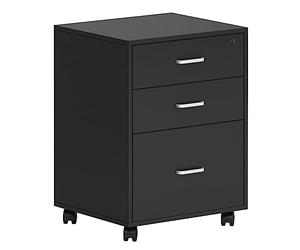 SogesHome Archivio con 3 cassetti, archivio su ruote, mobile mobile Rolling Container, armadio da ufficio, chiudibile a chiave, contenitore per ufficio con cornice sospesa, SH-CXWL-FC01BW