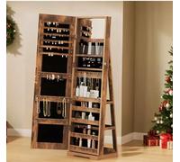 SogesHome Armadio per gioielli Armadio per gioielli con specchio a figura intera e piedistallo girevole a 360° Specchio Armadi per gioielli con serratura Specchio Organizzatore di gioielli