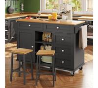 SogesHome Carrello da cucina con 5 cassetti, 5 scomparti con porta, armadietto su ruote, per sala da pranzo, cucina, cucina privata e commerciale, 134 x 46 x 92 cm