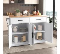 SogesHome Carrello da cucina mobile per isole da cucina, carrello da portata con piano pieghevole, ruote, gambe in legno per cucina, sala da pranzo, 120 x 46 (70 x 91 cm