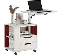 SogesHome Comodino regolabile in altezza per camera da letto cassettiera con cassetto con ripiano orientabile ruote universali richiudibili