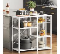 SogesHome Scaffale da Cucina Scaffale a 3 Ripiani da Cucina, Adatto per Microonde e per Riporre gli Oggetti della Cucina, 90x40x83 cm