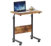 SogesHome Schrebitisch Steh Stand Tavolo Tavolo da Computer Tavolo per Computer Portatile Tavolo con Ruote per Letto Divano Ospedale Infermieristica Lettura Cibo, 60 x 40 cm, Vintage Marrone