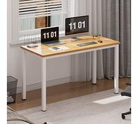 SogesHome Scrivania da studio per computer, 80 cm x 40 cm, scrivania piccola in stile moderno e semplice, facile da montare, in teak e bianco, AC3BW-8040-SH