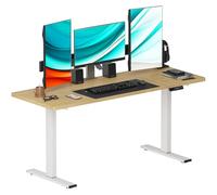 SogesHome Scrivania elettrica regolabile in altezza, 160 cm x 60 cm, seduta in piedi, scrivania regolabile, scrivania per computer con controllo memoria, scrivania intelligente